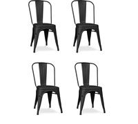 Sedia in Metallo Stile Industriale Set 4 sedie NERO