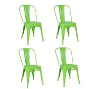 Sedia in Metallo Stile Industriale Set 4 sedie VERDE