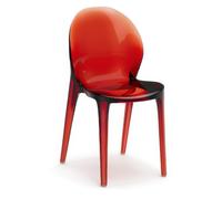 Sedia In Policarbonato e Struttura, resistentissima RUBY Dimensioni 42,5x53x h 82,5 cm peso 5 kg colore Rosso rosso