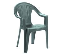 Sedia impilabile in rattan, da giardino, in plastica, per balconi, terrazze, colore: verde scuro