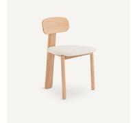Sedia in rovere, impiallacciato e bouclette, Marais Beige TU
