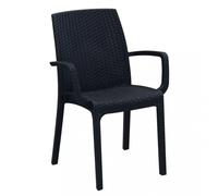 Sedia indiana 57x59x86 h cm in Wicker Antracite