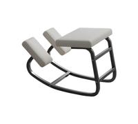 Sedia inginocchiata, correttore posturale da scrivania, sedile ergonomico con supporto for inginocchiarsi, sgabello for computer con buona postura, ufficio domestico(White,75x50x45cm-Black)
