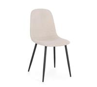 Sedia Irelia Velluto Beige Struttura con Gambe in Acciaio Verniciato Nero