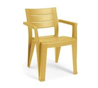 Sedia da giardino senza cuscino con braccioli Julie giallo senape Giallo