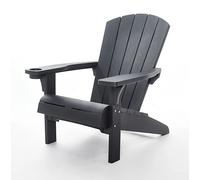 Keter Alpine Adirondack Sedia da Esterno, Dotata di Portabicchiere, Ideale per Giardino e Terrazzo, 80x93x93H xm, Grigia