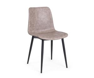 Sedia Kyra Nero Pu Beige Vintage