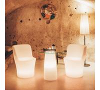 SEDIA LED POLTRONCINA IN RESINA ILLUMINAZIONE DA GIARDINO PISCINA CASA 60X60