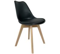 SEDIA LELIA POLIPROPILENE CON GAMBE IN LEGNO SEDUTA CUSCINO INTERNO SEDIE DESIGN