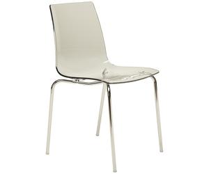 SEDIA LOLLIPOP LUCIDA UP ON GRANDSOLEIL IN POLICARBONATO ACCIAIO CROMATO