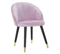 Sedia Loty Rosa 57x58x80 cm in Legno e Velluto Rosa Nero e Oro