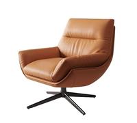Sedia lounge girevole a 360° in eco-pelle, comoda sedia da lettura con telaio in acciaio al carbonio, cucito su entrambi i lati, per camera da letto, soggiorno, dormitorio