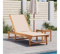 Sedia Lunga Bevanda Crema Solid Acacia Textilenheus Long Mobili da esterno, giardino, piscina, Forniture per la casa, decorazione