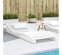 Sedia lunga bianca 205x80x31,5 cm Bevanda solida di pinChaises da esterno, mobili da giardino, piscina, forniture per la casa, decorazioni