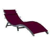 Sedia lunga con cuscino grigio Sedie in legno massello di acacia da esterno, mobili da giardino, piscina, forniture per la casa, decorazioni