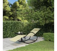 Sedia lunga in acciaio color crema Toggle mobili da esterno Textilenchairs, giardino, piscina, casa Forniture, decorazione