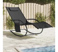 Sedia lunga in acciaio nero Mobili da esterno Toggle, giardino, piscina, forniture per la casa, decorazione