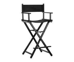 SEDIA MAKE UP REGISTA ALTA SGABELLO PROFESSIONALE IN ALLUMINIO NERA