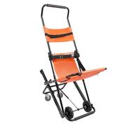 Sedia manuale ascensore per le scale per anziani, emergenze e trasporto quotidiano, sedia pieghevole portatile in lega di alluminio, con 4 ruote e cinture di sicurezza, fino a 159 kg (arancione)