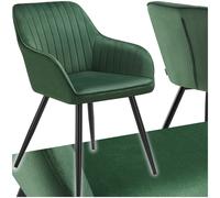 Sedia Marilyn Effetto Velluto Strisce Nero Trapuntata Imbottita Sala da Pranzo