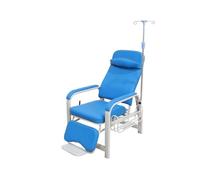 Sedia medica completamente reclinabile con bracciolo regolabile e supporto per palo IV per prelievo di sangue e procedure di infusione in contesti clinici