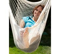 Sedia messicana a rete sospesa in cotone bianco naturale natur / beige