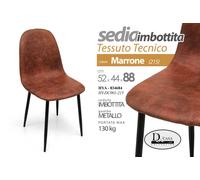 SEDIA METALLO SALOTTO PRANZO IMBOTTITA Design MODERNA TESSUTO TECN 524488 cm