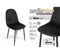 SEDIA METALLO SALOTTO SALA PRANZO ATTESA IMBOTTITA MODERNA DESIGN NERO 524488