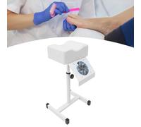 Sedia mobile pedicure per pedicure con aspirazione, sgabello da salone regolabile in altezza, poggiapiedi, poggiapiedi, per salone di bellezza e salone di unghie, 31 x 28 x 45 cm (bianco)