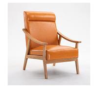 Sedia moderna di metà secolo singola in pelle PU poltrona lounge sedia per il tempo libero sedia da reception con struttura in legno massellofacile da montare poltrone per soggiorno