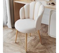 Sedia moderna e confortevole per camera da letto, con schienale, in acciaio al carbonio e schiuma/lattice, per tavolo da toeletta, poltroncina piccola, 31 x 31 x 74 cm, disponibile in 6 colori (beige