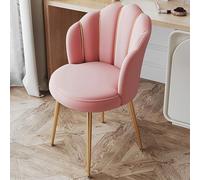 Sedia moderna e confortevole per camera da letto, con schienale, in acciaio al carbonio + sgabello da trucco in lattice e spugna, compatta, 31 x 31 x 74 cm, disponibile in 6 colori (rosa, in lattice)