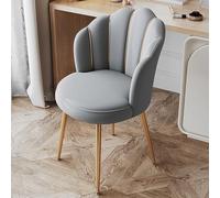 Sedia moderna imbottita per camera da letto, poltroncina piccola, con acciaio al carbonio e schiuma/lattice, sgabello per il trucco, 31 x 31 x 74 cm, disponibile in 6 colori (grigio)