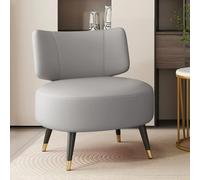 Sedia moderna in pelle, senza braccioli, ampia seduta per soggiorno e camera da letto, sedia pigra grigio scuro, elegante mobili imbottiti per la decorazione della casa