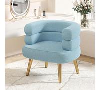 Sedia moderna per il trucco, sedia da pranzo imbottita con gambe in metallo, sedia da ufficio di metà secolo, sedia da scrivania, per soggiorno, sala da pranzo, camera da letto