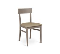 Sedia Monaco Kitchen & Living E5 44x45xH82 cm, colore tortora, materiale similpelle e legno tortora
