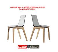 SEDIA NATURAL ZEBRA ANTISHOCK SCOCCA TRASPARENTE FUME' GAMBE IN FAGGIO NATURALE