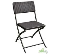 SEDIA NERO POLYRATTAN RICHIUDIBILE PIEGHEVOLE EFFETTO RATTAN CM.54X44X81H