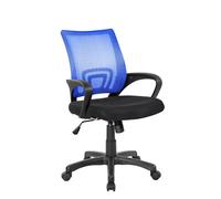 Sedia operativa con braccioli Rivestimento in tessuto nero e rete tecnica traspirante St. Louis 54x59x h 88 max 100 cm per casa ed ufficio Blu/Nero blu