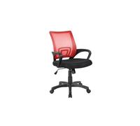 Sedia operativa con braccioli Rivestimento in tessuto nero e rete tecnica traspirante St. Louis 54x59x h 88 max 100 cm nero, per casa ed ufficio Rosso/Nero rosso