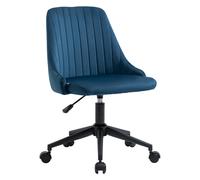 Sedia Operativa da Ufficio 50x58x77-85 cm in Tessuto Effetto Velluto Blu