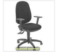 Sedia operativa girevole Unisit Giano GIGI Eco Smart rivestimento PPL nero - bra
