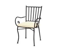 Sedia Ortigia con Braccioli in Metallo Verniciato e Cuscino 45 CMX42X88H