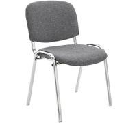 Sedia Ospite Ken C Imbottita I Sedia Attesa In Stoffa E Metallo Cromato I Sedia Ufficio Impilabile Carico Max 120 KG I Sedia Riunioni, Colore:grigio