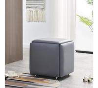 Sedia ottomana a forma di cubo, impilabile, in finta poliuretano, con rotelle, per soggiorno e sala da pranzo