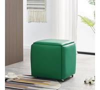 Sedia ottomana a forma di cubo, impilabile, in finta poliuretano, con rotelle, per soggiorno e sala da pranzo