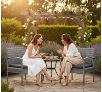 Sedia Outdoor Moderna in Polyrattan con Cuscino Sfoderabile - Grigio Antracite (45796)