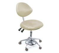 Sedia per assistente dentale, girevole a 360° con pedale in pelle PU, sgabello ergonomico per cliniche e studi dentistici