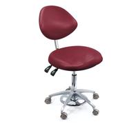 Sedia per assistente dentale, girevole a 360° con pedale in pelle PU, sgabello ergonomico per cliniche e studi dentistici