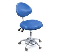 Sedia per assistente dentale, girevole a 360° con pedale in pelle PU, sgabello ergonomico per cliniche e studi dentistici